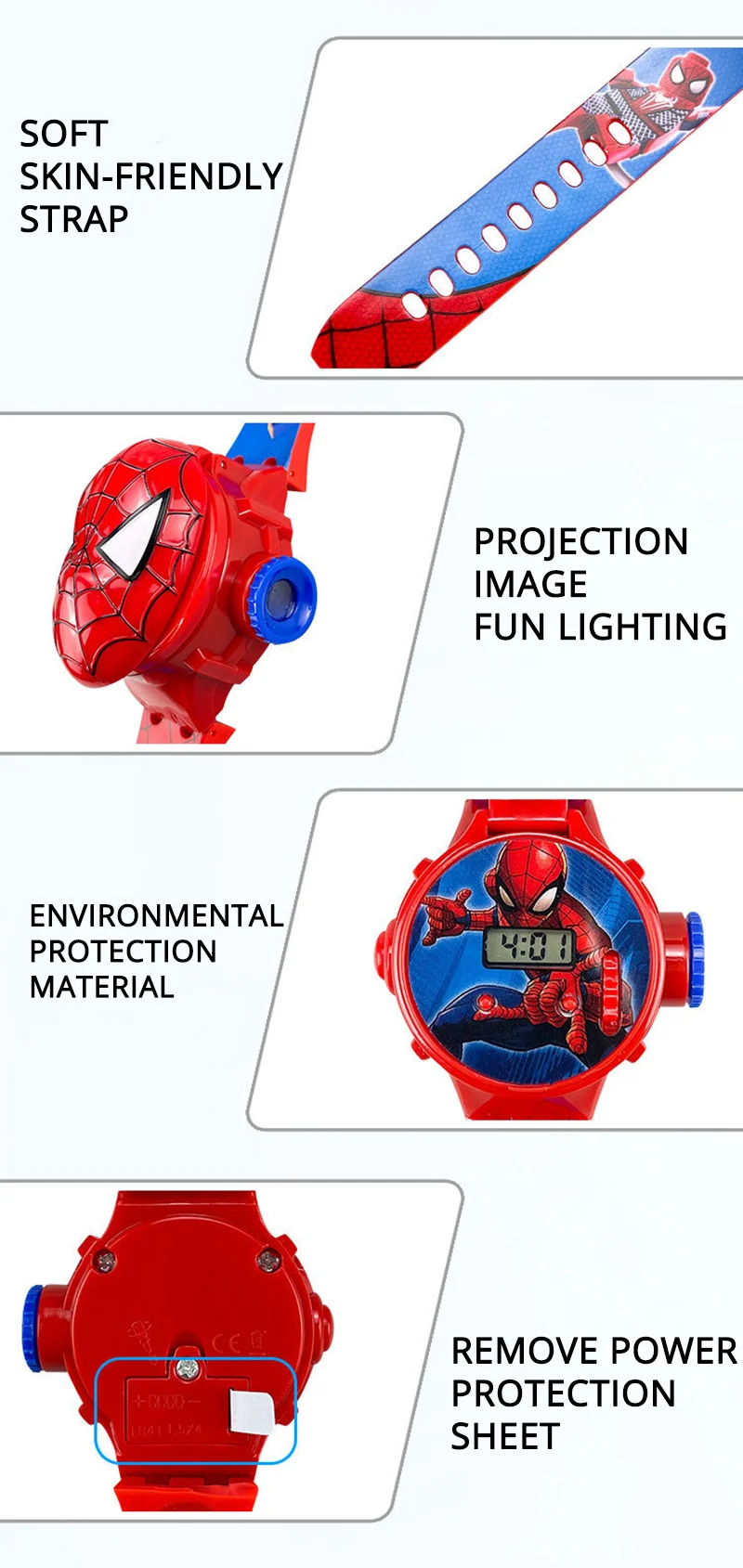 2026 New 3D Projection Spiderman Children Watches for Kids Frozen Elsa Girls Digital Clock School Student Gift relogio infantil