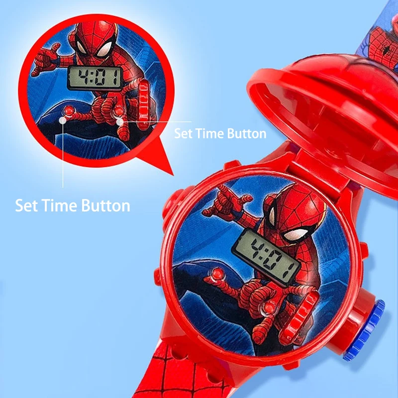 2026 New 3D Projection Spiderman Children Watches for Kids Frozen Elsa Girls Digital Clock School Student Gift relogio infantil