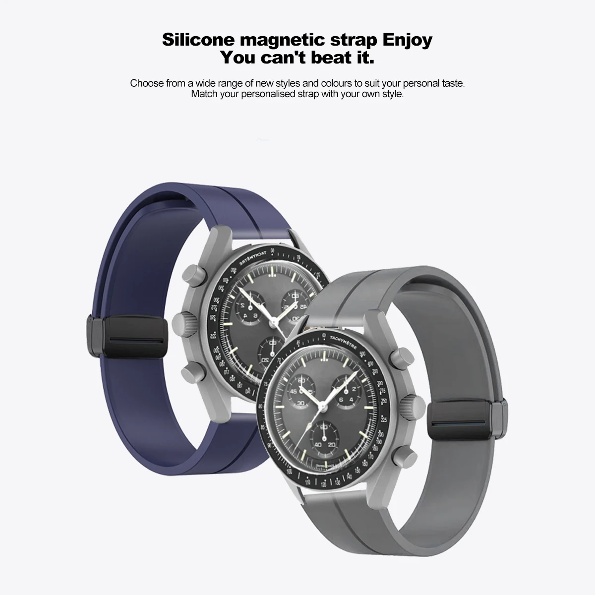 18mm 20mm 22mm Silicone Band for Samsung Galaxy Watch 7 6 5 4 40/44mm Magnetic Bracelet for Huawei Watch GT7 6Pro GT5 4Pro 46mm