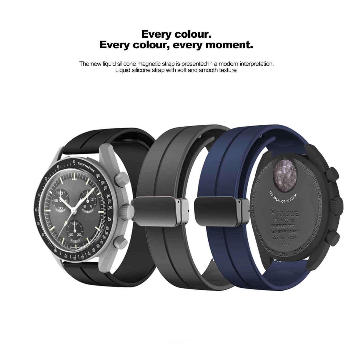 18mm 20mm 22mm Silicone Band for Samsung Galaxy Watch 7 6 5 4 40/44mm Magnetic Bracelet for Huawei Watch GT7 6Pro GT5 4Pro 46mm
