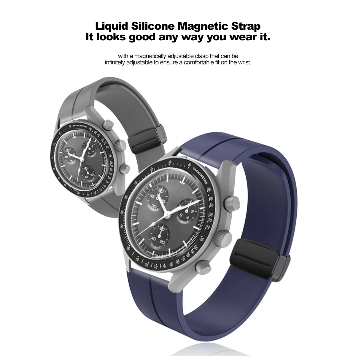 18mm 20mm 22mm Silicone Band for Samsung Galaxy Watch 7 6 5 4 40/44mm Magnetic Bracelet for Huawei Watch GT7 6Pro GT5 4Pro 46mm