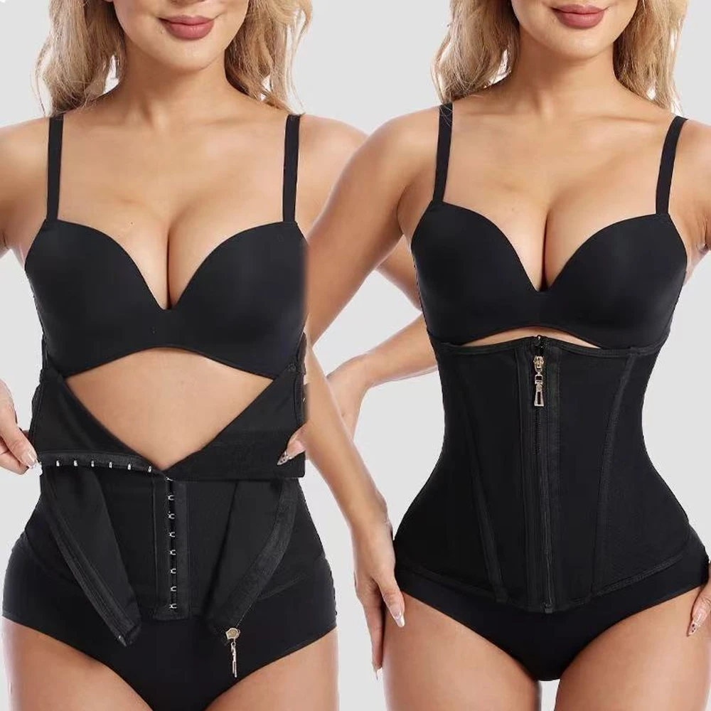 1PCS Waist Trainer for Women Zipper Corset Shapewear Tummy Control Faja Body Shaper Waist Cincher Workout Girdle
