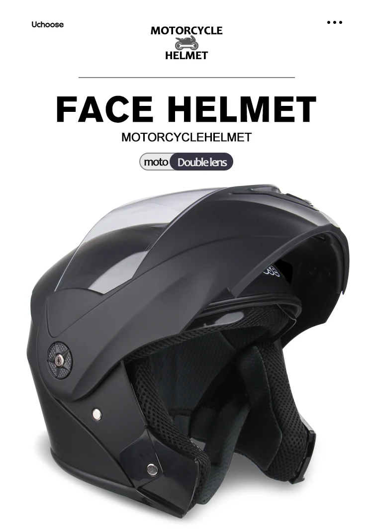 New Motorcycle helmet full face racing with Double sun visor Women man flip up Double lens DOT Gifts gloves and mask