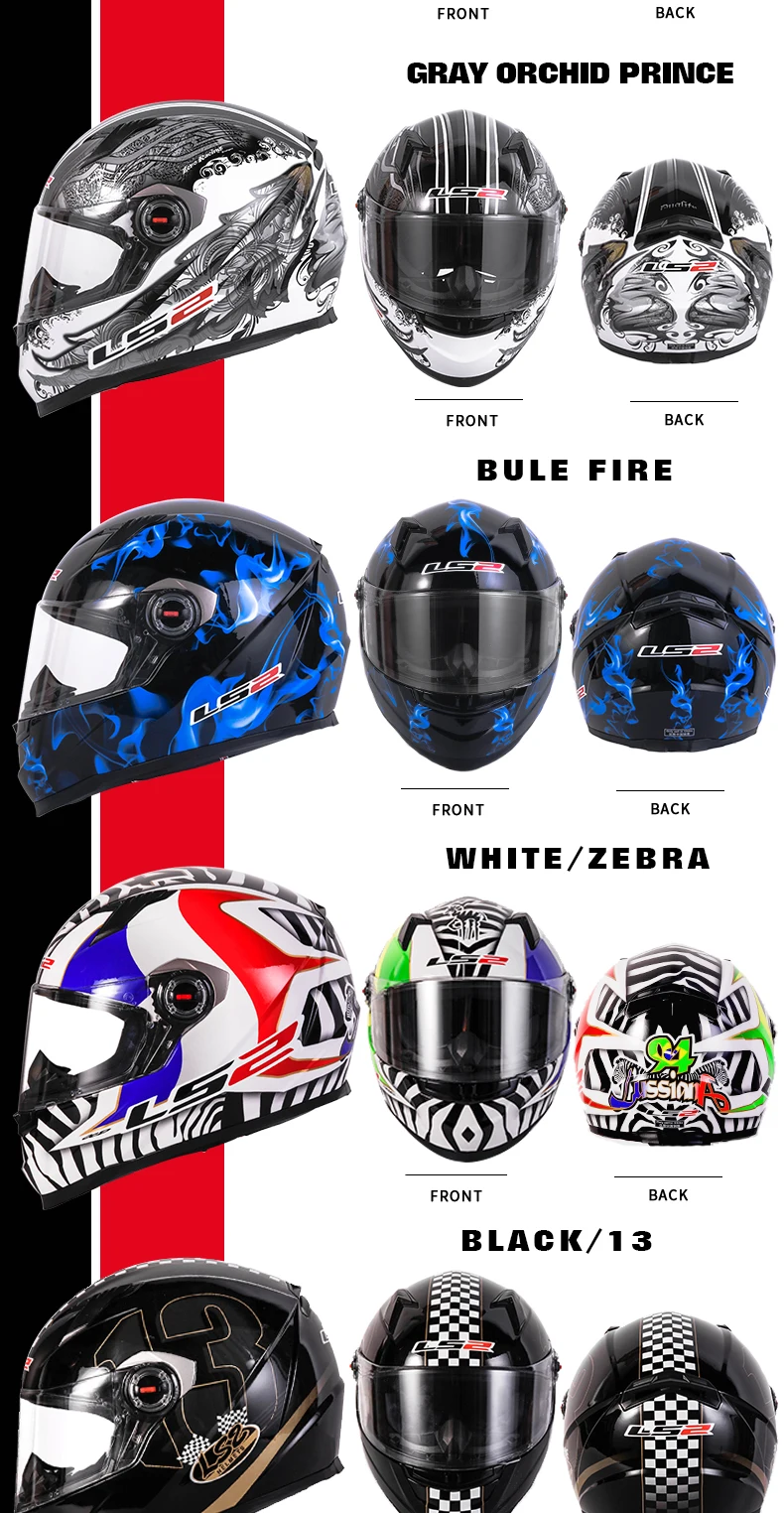 LS2 FF358 Full Face Motorcycle Helmet High Quality LS2 Brazil Flag Capacete Casque Moto Helm ECE Approved No Pump