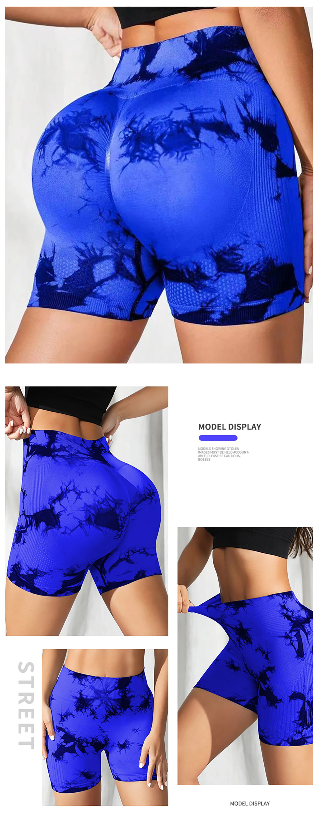 Tie Dye Seamless Leggings for Women High Waist Yoga Pants Scrunch Butt Lifting Elastic Tights Wide Waistband Sports Leggings