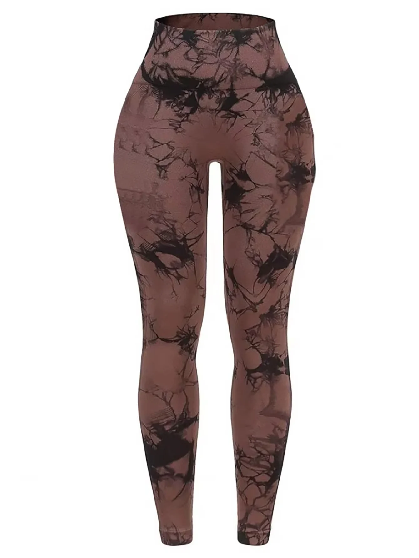 Tie Dye Seamless Leggings for Women High Waist Yoga Pants Scrunch Butt Lifting Elastic Tights Wide Waistband Sports Leggings