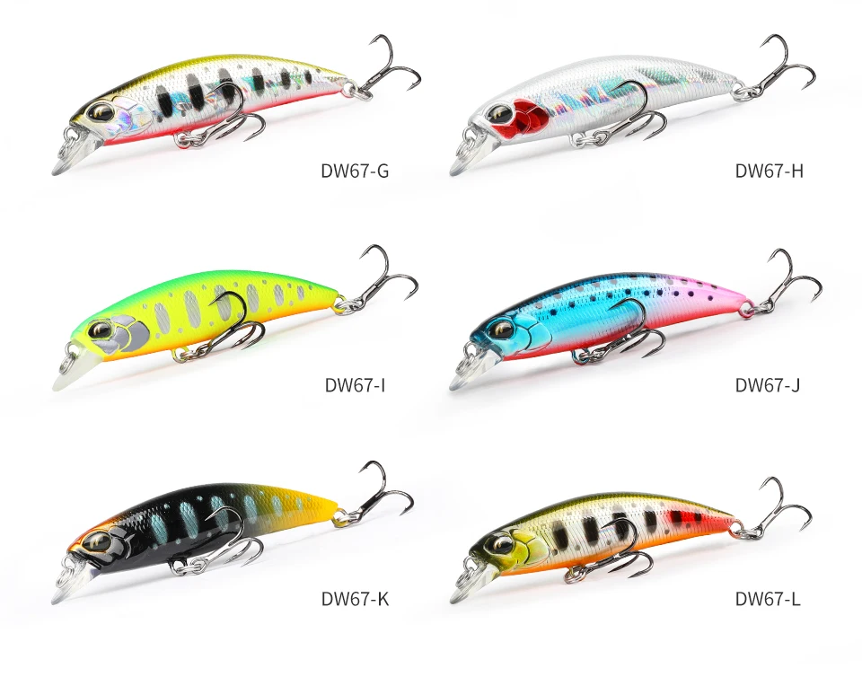 TSURINOYA Sinking Minnow 60S 60mm 6.1g DW67 New Fishing Lures Professional Hard Lure Pencil Wobbler Crankbait Bass Pike Baits