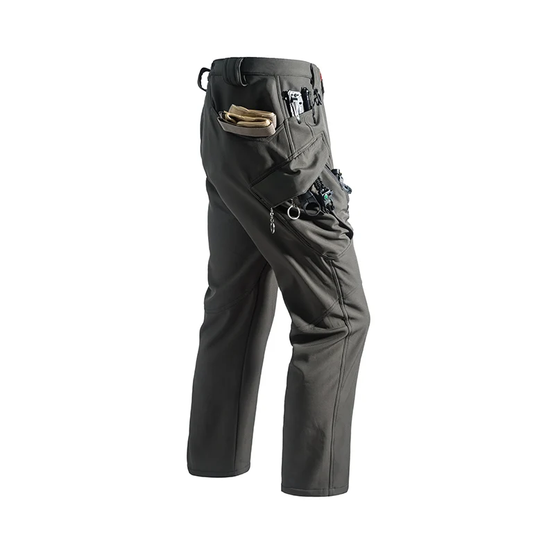 Men's Autumn Winter SoftShell Fleece Jackets Male Hood Windproof Coat Fishing Hiking Camping Climbing Skiing Warm Pants Trousers