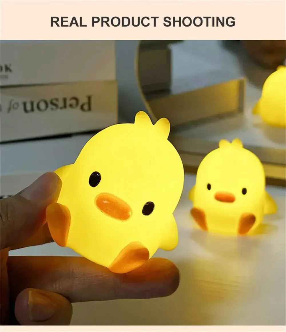 Duck/chicken Night Light Bedroom Decoration Cute Cartoon Animal Night Light Christmas Gifts For Kids Room Bedside Sleeping Lamp