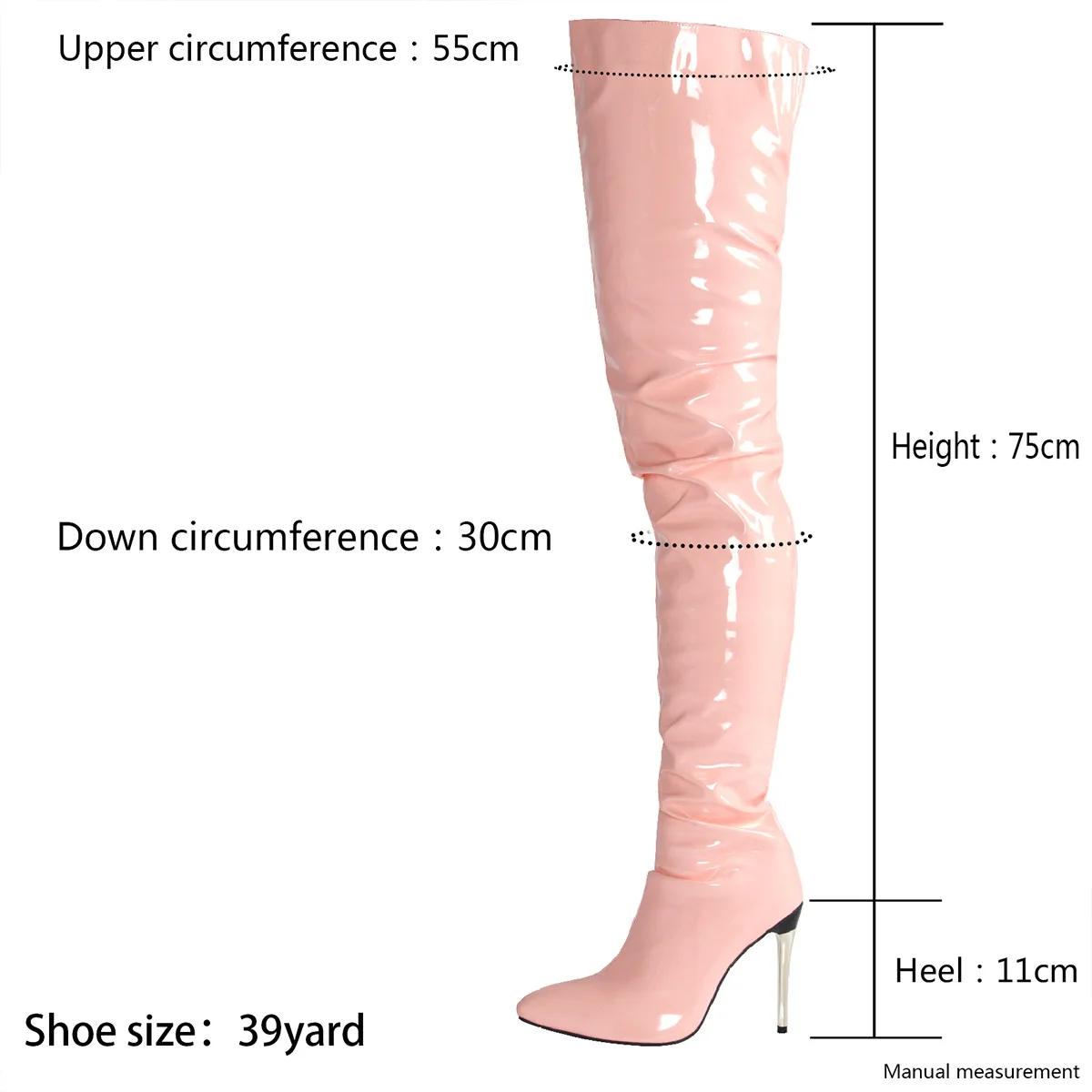 Patent Leather Over The Knee Boots Ladies High Heels 2023 New Large Size Sexy Thigh High Boots Stiletto Women Boots Botas Mujer