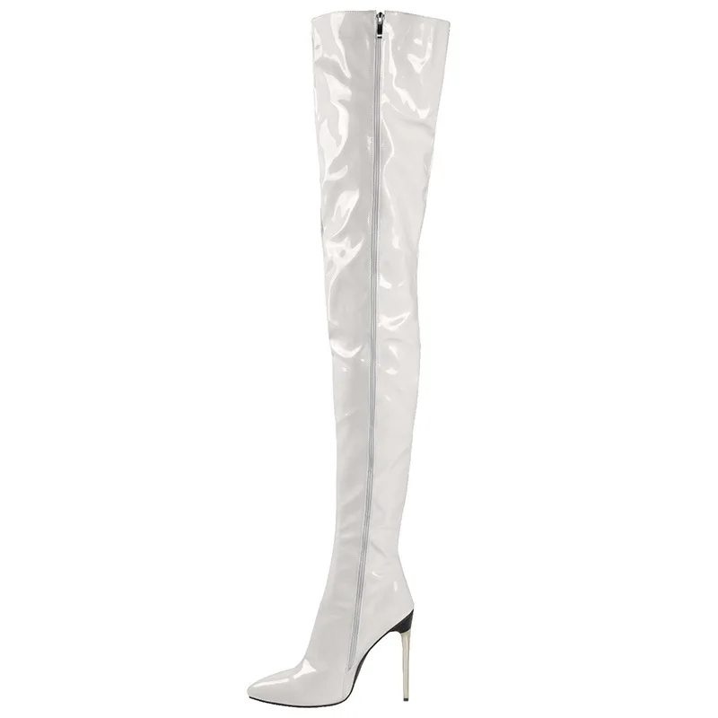 Patent Leather Over The Knee Boots Ladies High Heels 2023 New Large Size Sexy Thigh High Boots Stiletto Women Boots Botas Mujer