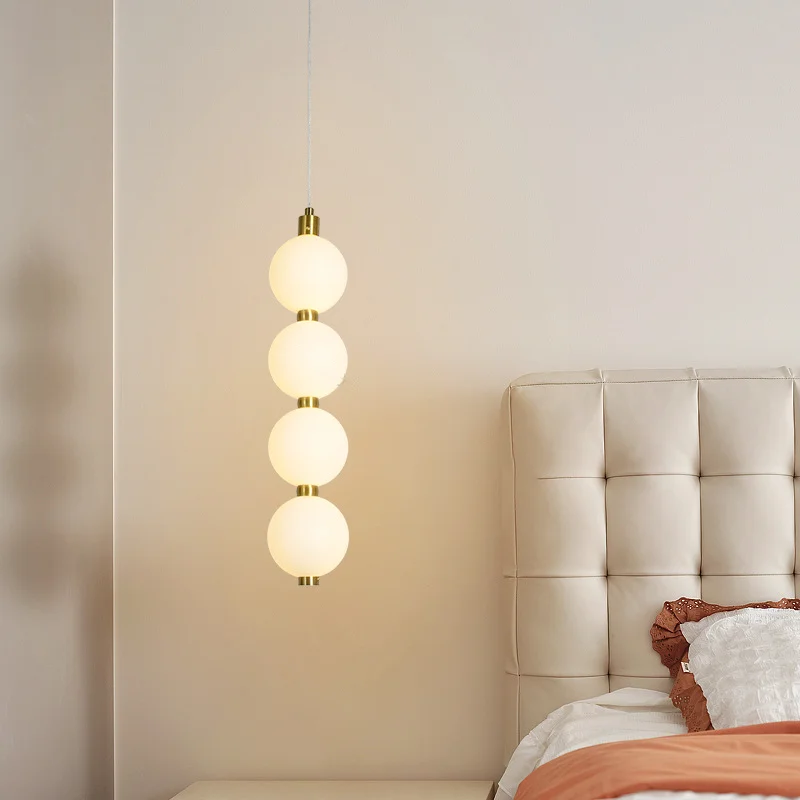 Designer Led Pendant Chandelier for Cafe Bar Bedroom Bedside Kitchen 4 Heads Round Ball Hanging Lighting Fixture Home Decor