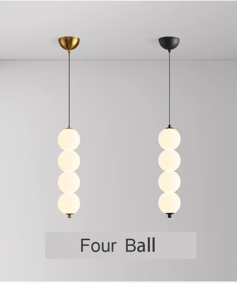 Designer Led Pendant Chandelier for Cafe Bar Bedroom Bedside Kitchen 4 Heads Round Ball Hanging Lighting Fixture Home Decor