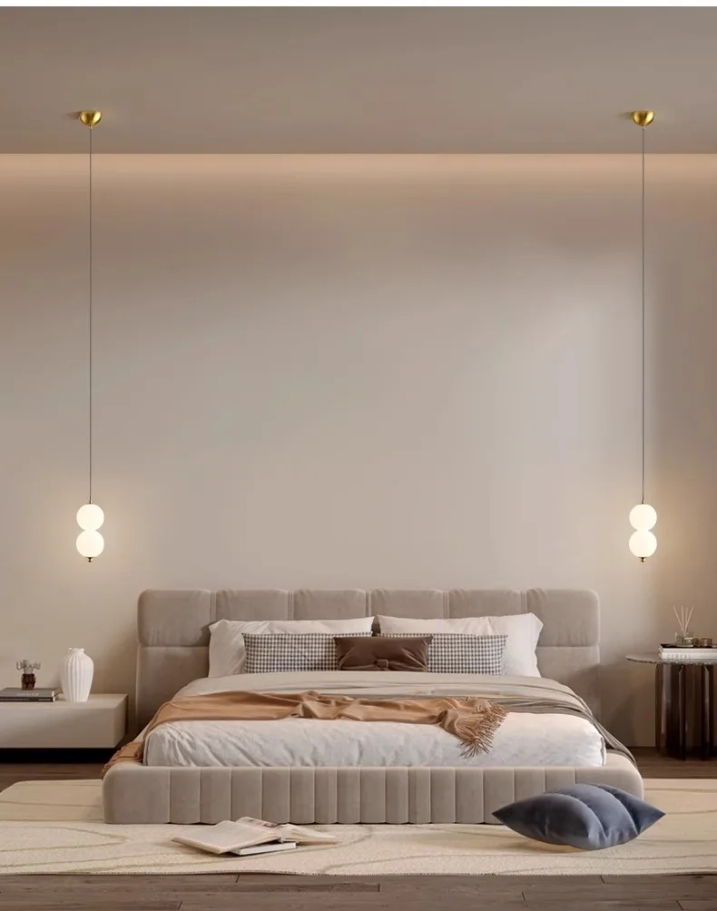 Designer Led Pendant Chandelier for Cafe Bar Bedroom Bedside Kitchen 4 Heads Round Ball Hanging Lighting Fixture Home Decor