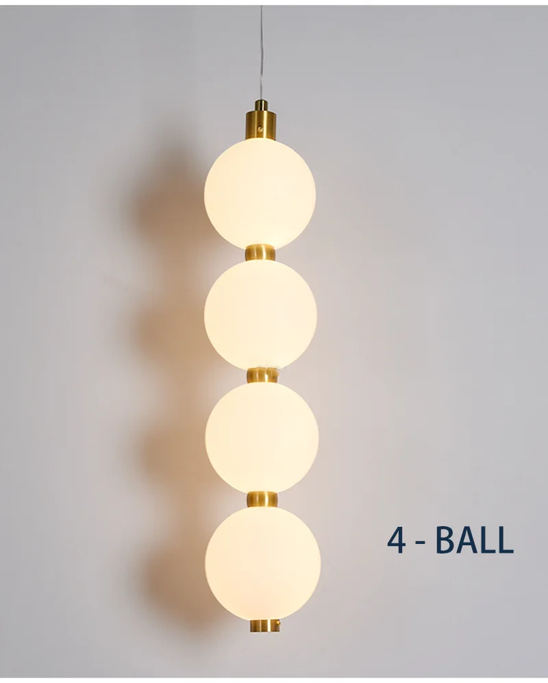 Designer Led Pendant Chandelier for Cafe Bar Bedroom Bedside Kitchen 4 Heads Round Ball Hanging Lighting Fixture Home Decor