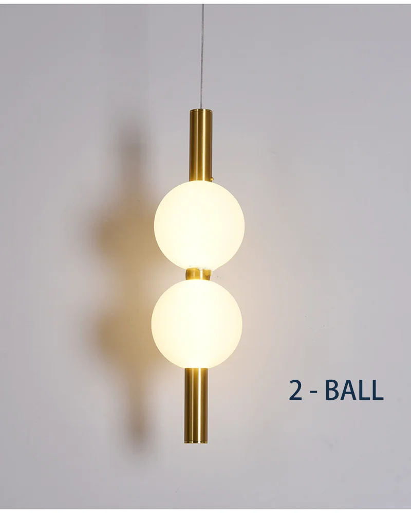 Designer Led Pendant Chandelier for Cafe Bar Bedroom Bedside Kitchen 4 Heads Round Ball Hanging Lighting Fixture Home Decor
