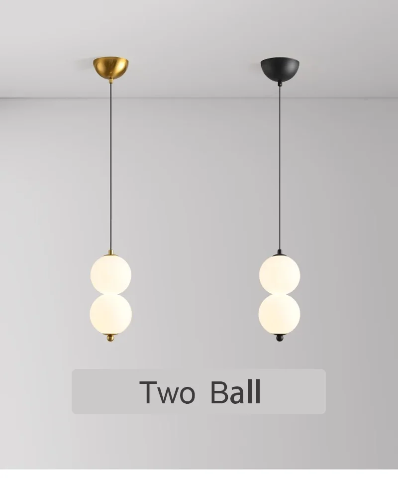 Designer Led Pendant Chandelier for Cafe Bar Bedroom Bedside Kitchen 4 Heads Round Ball Hanging Lighting Fixture Home Decor