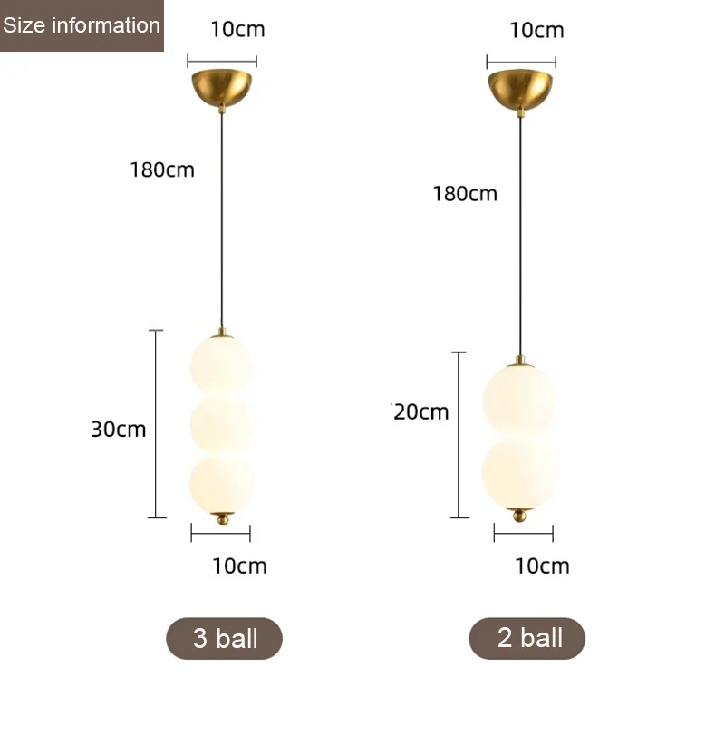 Designer Led Pendant Chandelier for Cafe Bar Bedroom Bedside Kitchen 4 Heads Round Ball Hanging Lighting Fixture Home Decor