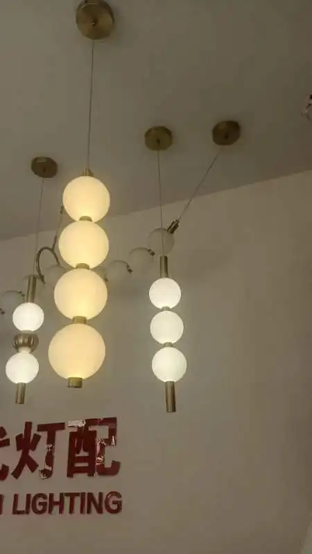 Designer Led Pendant Chandelier for Cafe Bar Bedroom Bedside Kitchen 4 Heads Round Ball Hanging Lighting Fixture Home Decor