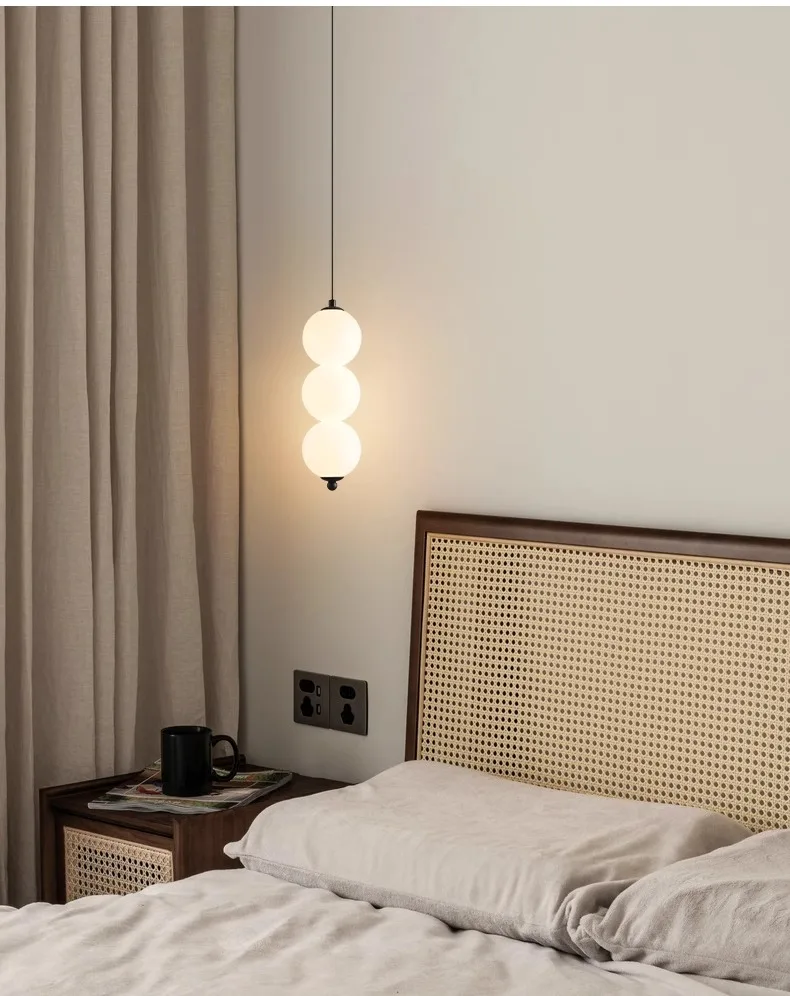 Designer Led Pendant Chandelier for Cafe Bar Bedroom Bedside Kitchen 4 Heads Round Ball Hanging Lighting Fixture Home Decor