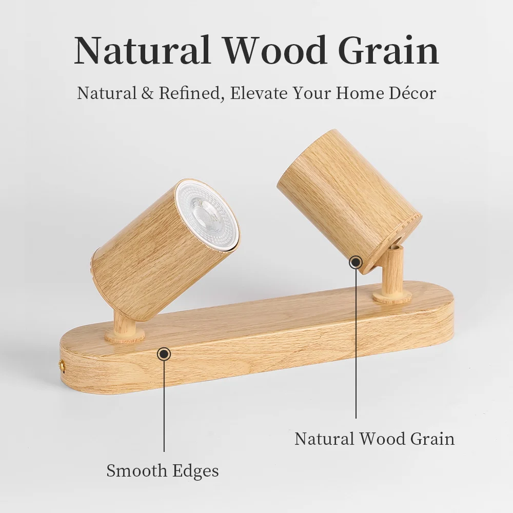 Modern Wooden Chandelier GU10 Bulb Replacement Led Spot Pedant Lamp for Aisle Bedroom Cloakroom Toilet Track Light Fixture