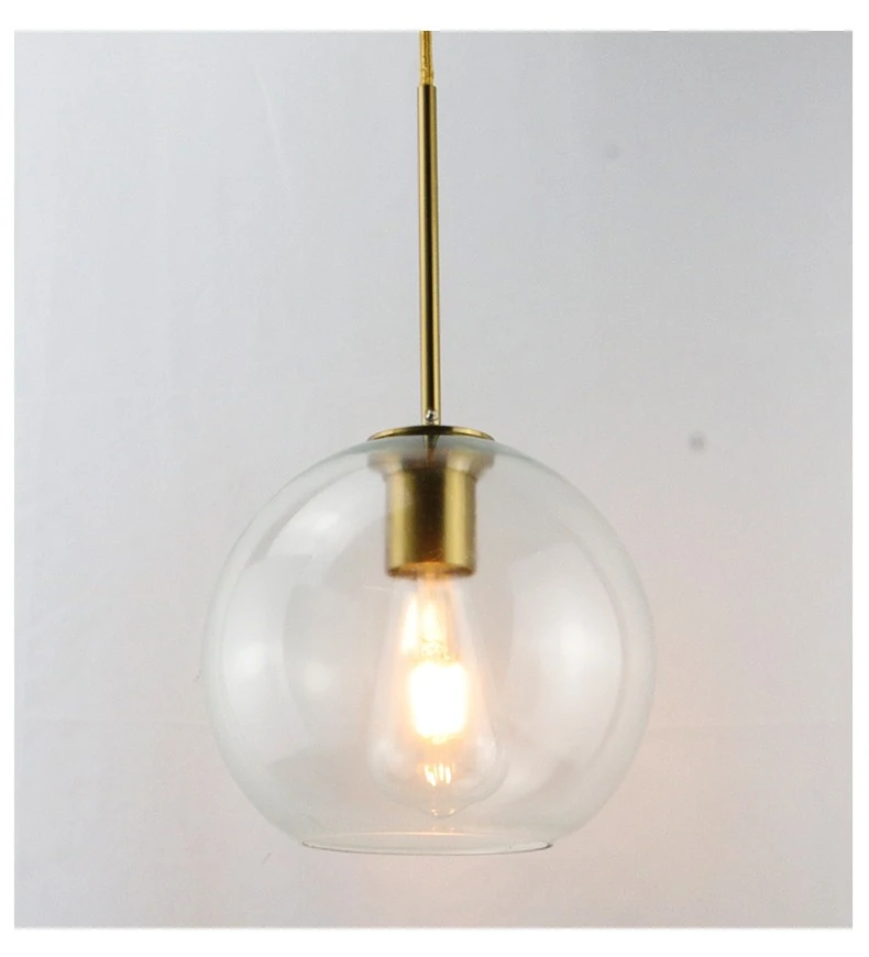 Modern Glass Ball Chandelier Lights for Dining Room Bar Kitchen Hanging Lamps Living Smoky Gray Glass Lampara Lustres Led Lights