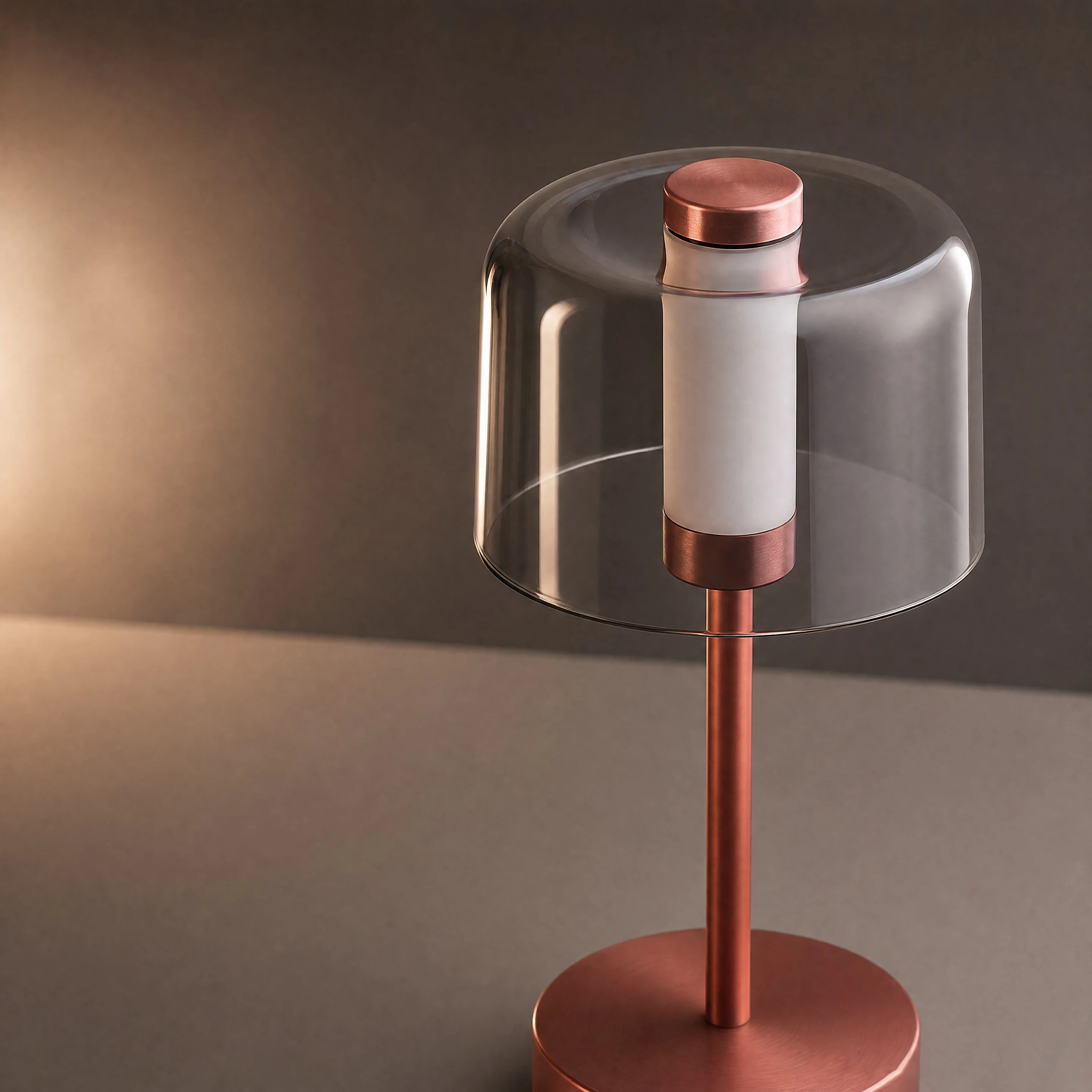 KFV Desk Lamp Luxury Transparent Light Lampshade Bedroom LED Table Lamp Decoration Mood Light Bedside Rechargeable Desk Lamps