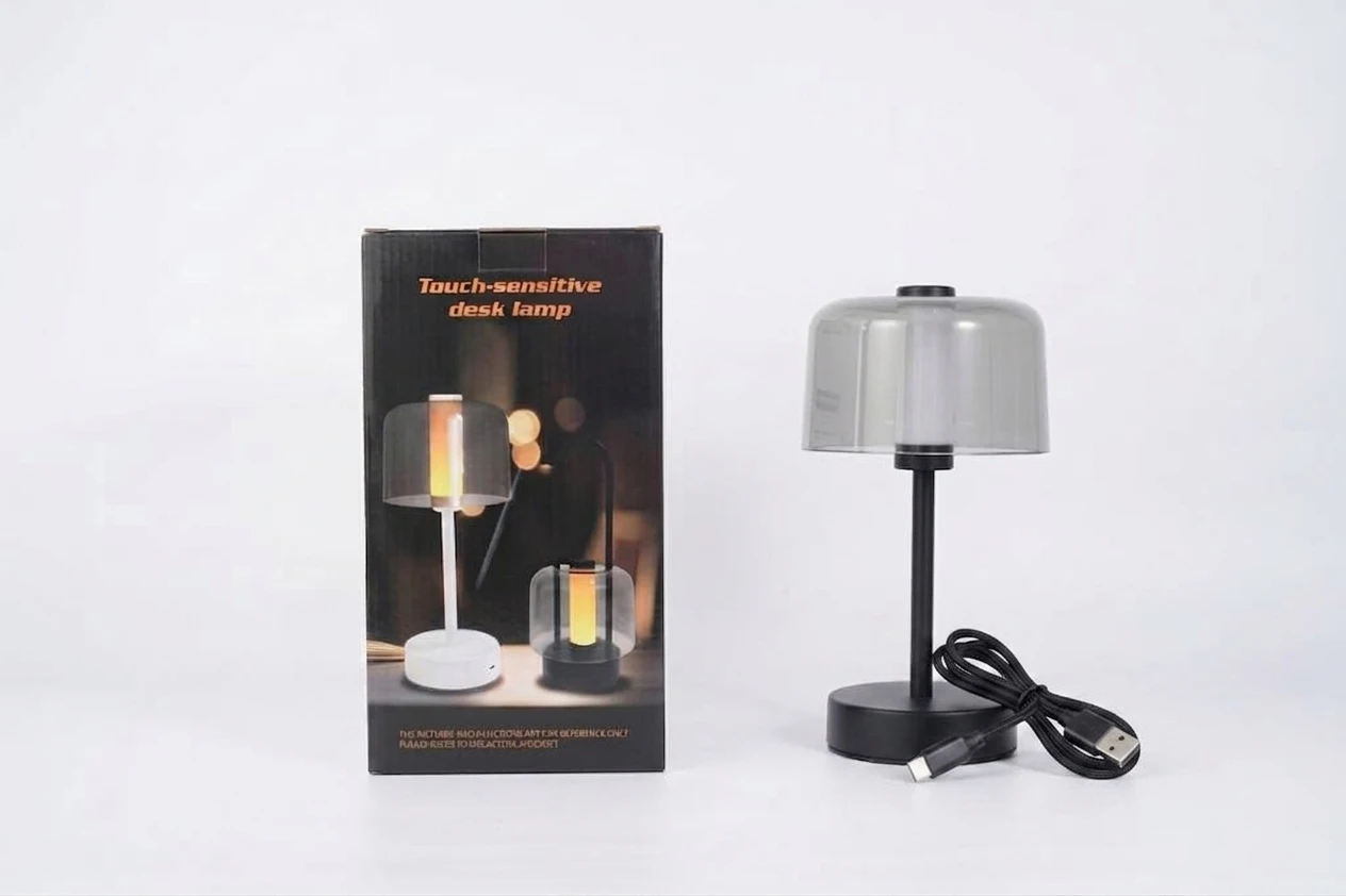 KFV Desk Lamp Luxury Transparent Light Lampshade Bedroom LED Table Lamp Decoration Mood Light Bedside Rechargeable Desk Lamps