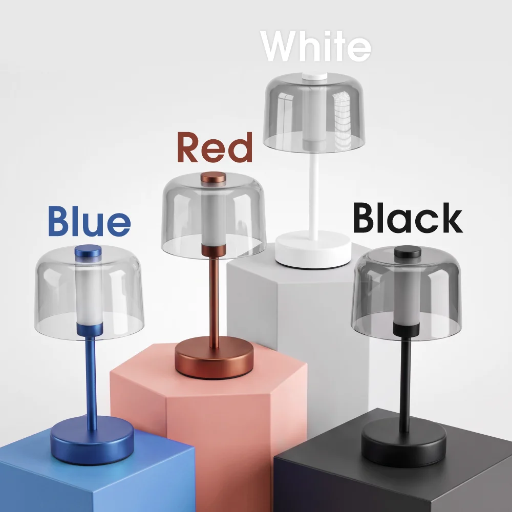 KFV Desk Lamp Luxury Transparent Light Lampshade Bedroom LED Table Lamp Decoration Mood Light Bedside Rechargeable Desk Lamps