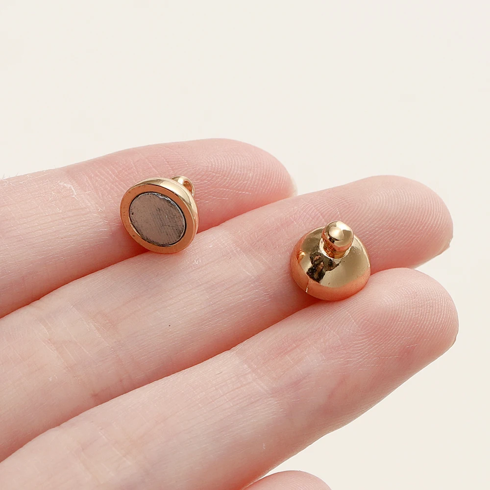 4/6pcs/pack 8*14MM 14K/18K Gold Plated Brass Magnetic Bracelet Clasp Beads for Handmade DIY Jewelry Making Accessories