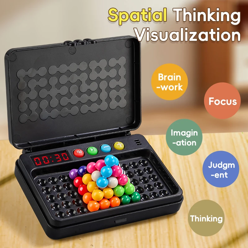500 Levels IQ Toy, Puzzle Smart Challenge Game With Timer - Logic Thinking Chess, Travel Game, Tabletop Toy, No Batteries