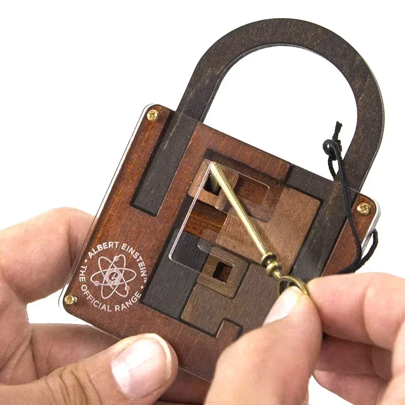 Challenging Classic Wooden Brainteaser Puzzle Game Perfect IQ Lock Challenge Toy Gift For Kids Children’s Cognitive Development