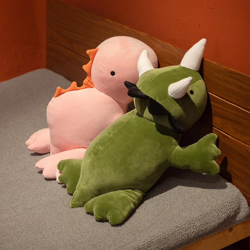 Cute Dinosaur Weighted Plush Toy Cartoon Game Character Pink Green Dinosaur Soft Stuffed Pillow For Kid Christmas Birthday Gift