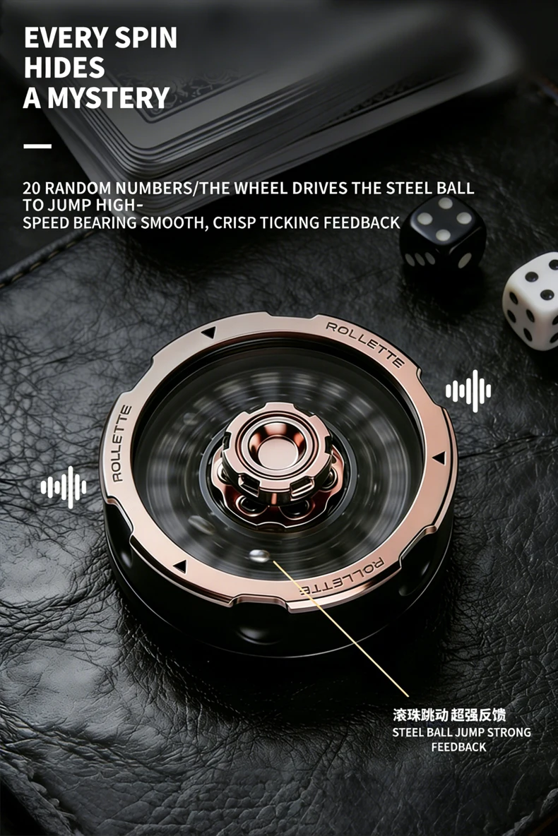 D20 Lucky Roulette Wheel Fidget Spinner Anti Stress Toy EDC Hand Toy Desk Gadget DND Table Game Decompression Spinning Dice Gift