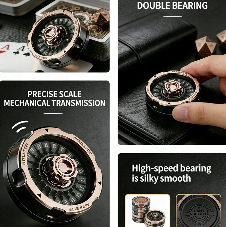 D20 Lucky Roulette Wheel Fidget Spinner Anti Stress Toy EDC Hand Toy Desk Gadget DND Table Game Decompression Spinning Dice Gift