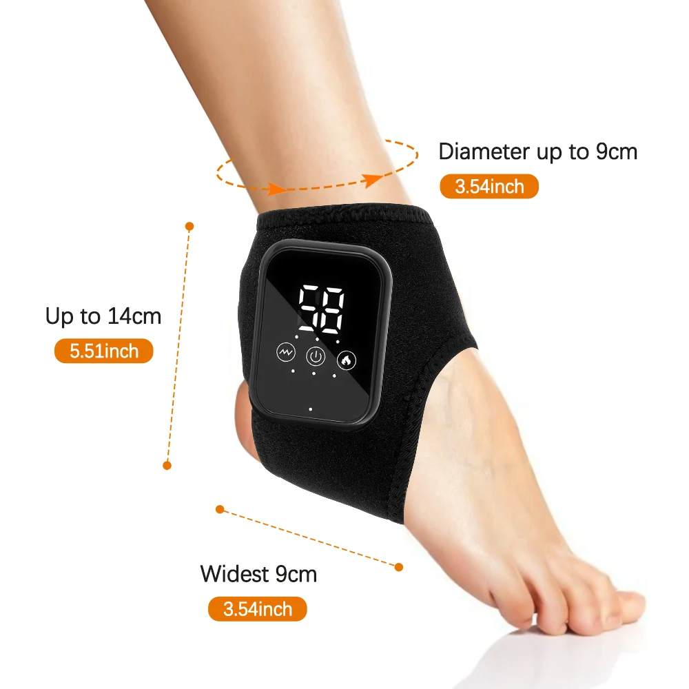 Heated Wrist & Foot Massager for Home Comfort Cordless Hand Wrist Wrap with 5 Heat & 3 Vibration Modes Ankle Massager Belt