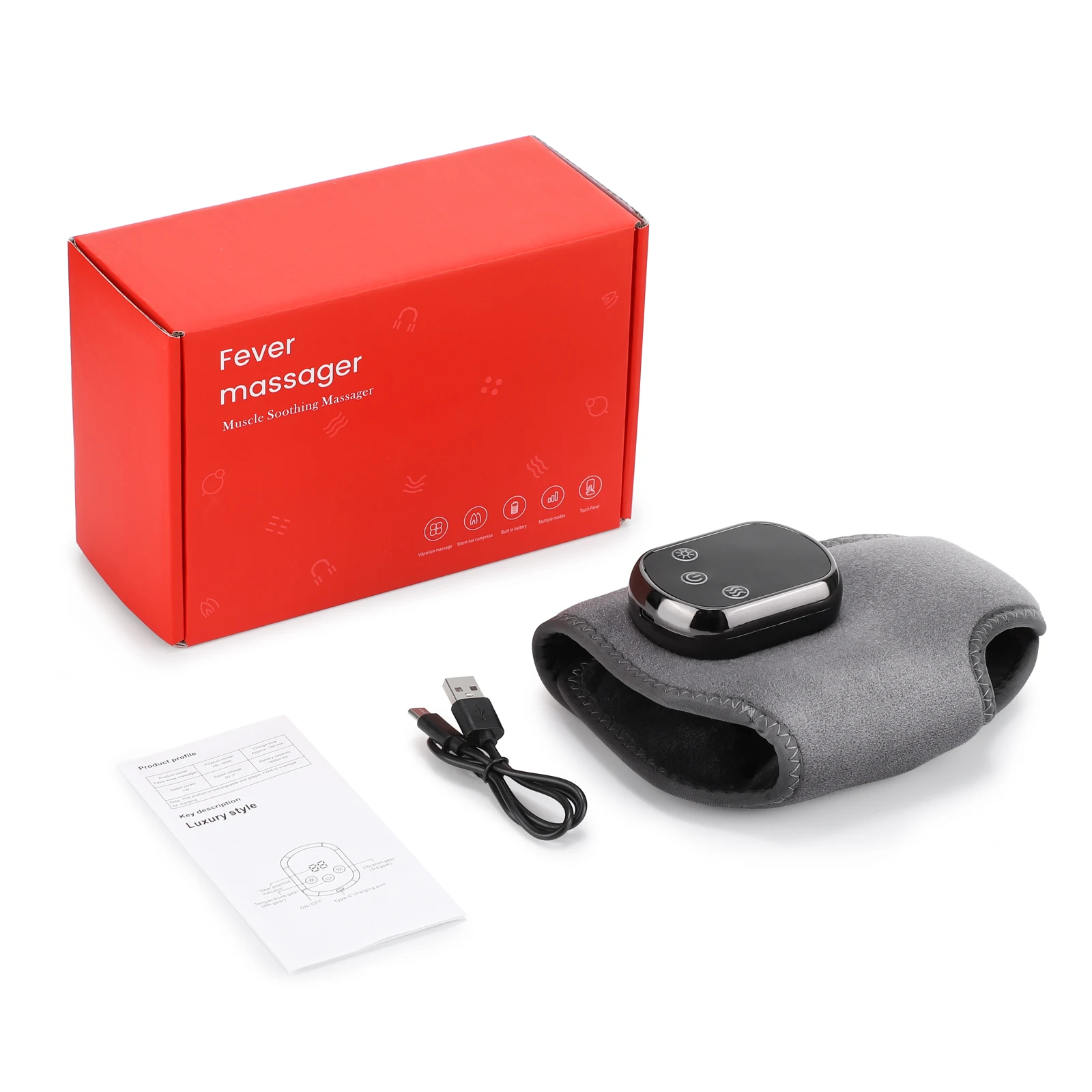 Heated Wrist & Foot Massager for Home Comfort Cordless Hand Wrist Wrap with 5 Heat & 3 Vibration Modes Ankle Massager Belt