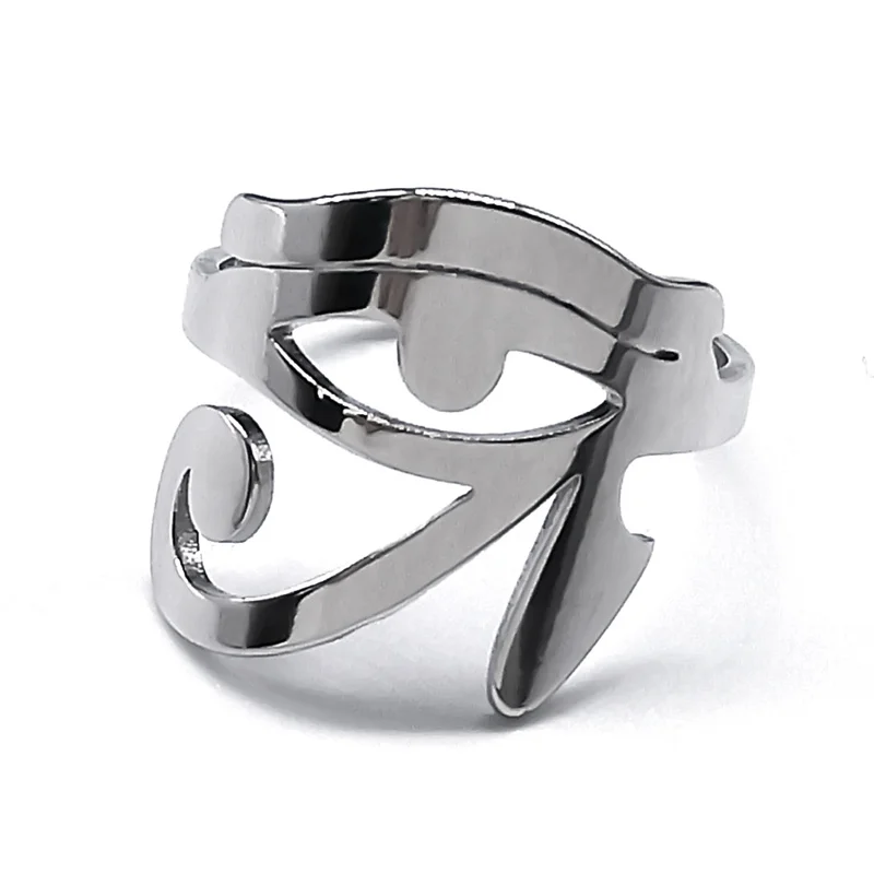 Ancient Egyptian Eye of Horus Ring for Men Women Stainless Steel Gold Color Lucky Amulet Finger Rings Hip Hop Jewelry anillos
