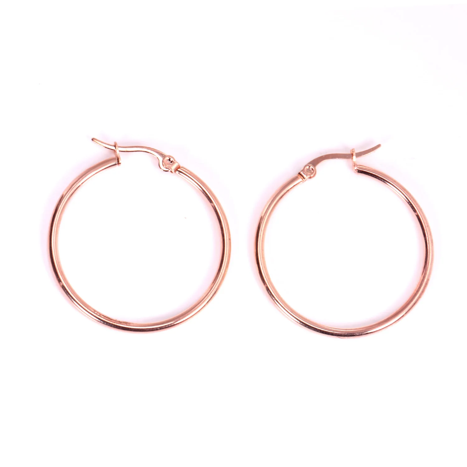 LUXUKISSKIDS серьги 10/20/30/35/45/50/70MM Large Hoop Earrings For Woman/Men Stainless Steel Wholesale Small Round Clips Jewelry