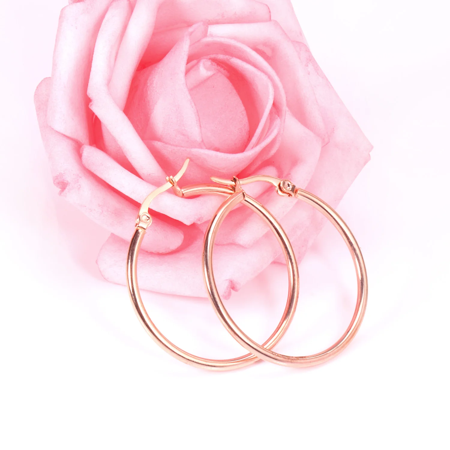 LUXUKISSKIDS серьги 10/20/30/35/45/50/70MM Large Hoop Earrings For Woman/Men Stainless Steel Wholesale Small Round Clips Jewelry