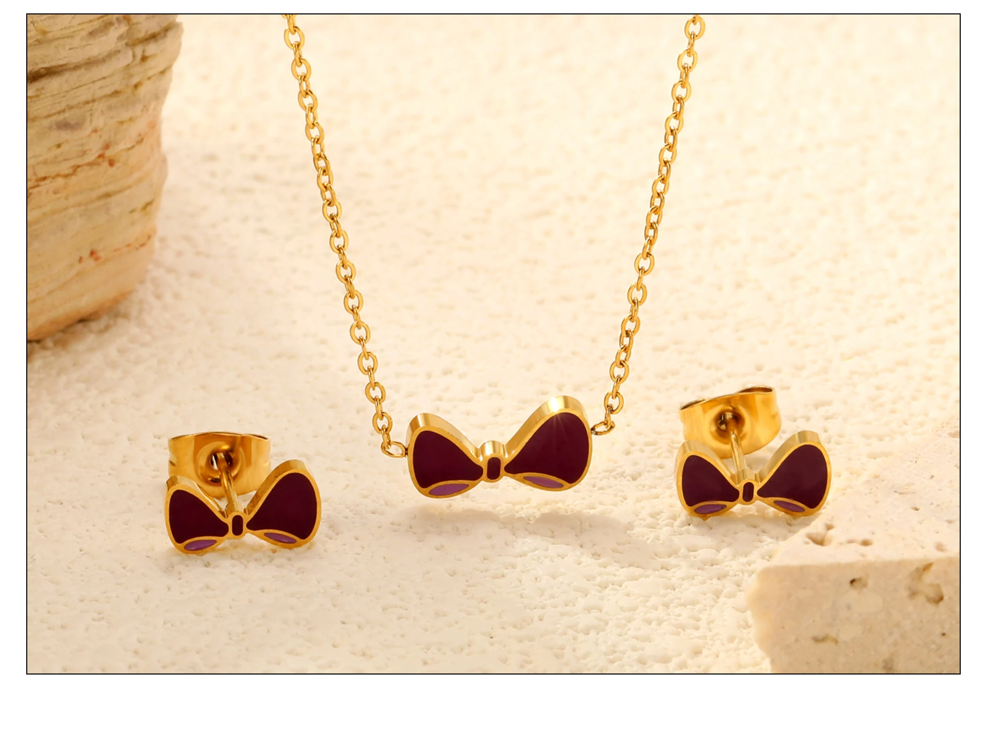 LUXUKISSKIDS Cute Girls Unicorn Sets of Necklace Pendant Earrings Stainless Steel Colorful Butterfly Jewelry Set Birthday Party
