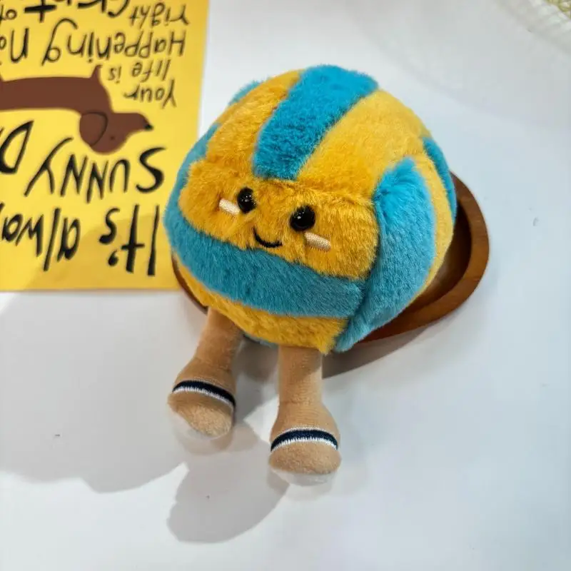 Soft Plush Cartoon Volleyball Toy, Fun Sports-Themed Keychain and Bag Decor