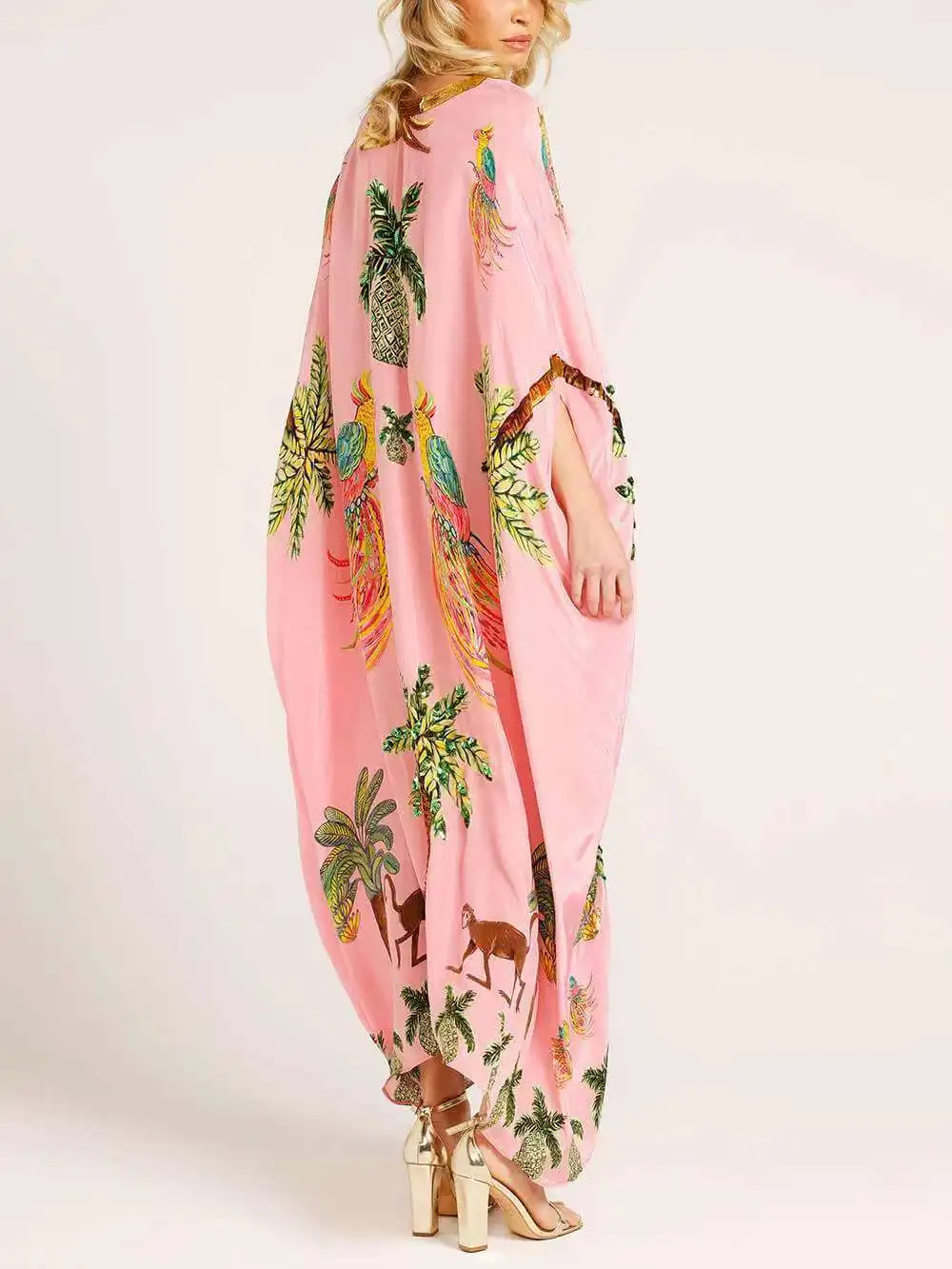 Women Bohemian Maxi Dresses 2026 Summer Loose V-neck Fashion Sexy Hipster Elegant Retro Printed Female Casual Long Robe Vestidos