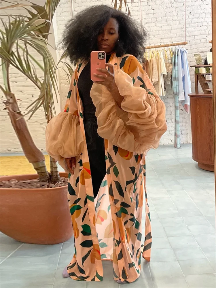 Wmstar Ponchos Women Wholesale Women's Clothing Cardigan Beach Vacation Sun Protection Shirt Printed Smock Coat Summer Fall