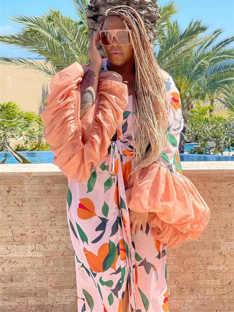 Wmstar Ponchos Women Wholesale Women's Clothing Cardigan Beach Vacation Sun Protection Shirt Printed Smock Coat Summer Fall