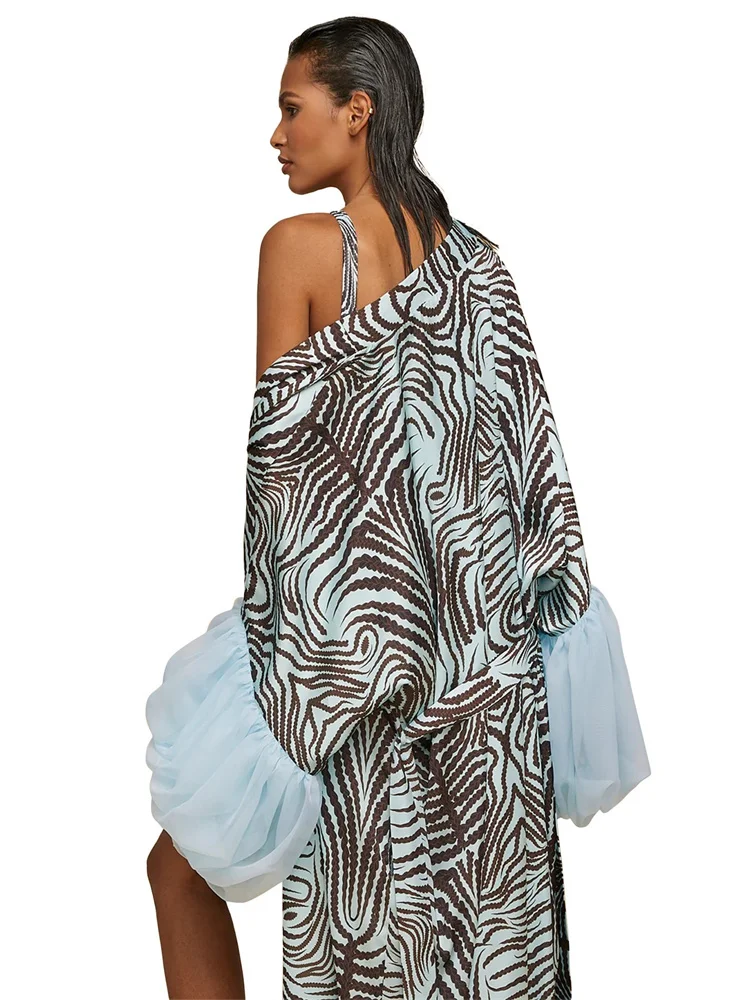 Wmstar Ponchos Women Wholesale Women's Clothing Cardigan Beach Vacation Sun Protection Shirt Printed Smock Coat Summer Fall