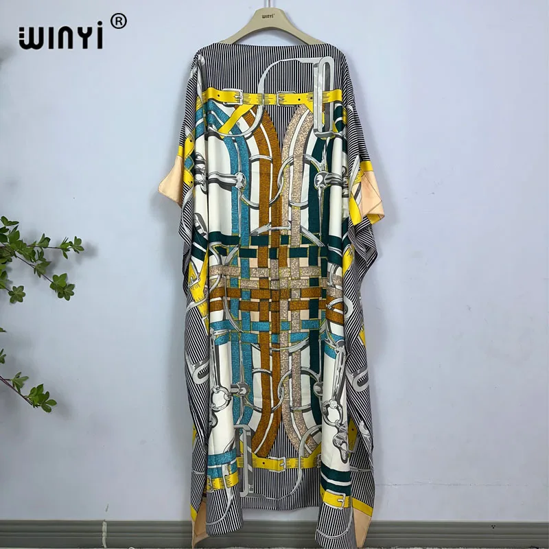 WINYI Dress Fashion Turkey Dresses Bohemia Print Dashiki Women Muslim Long Kaftan Summer Color African Dresses for Woman Vestido