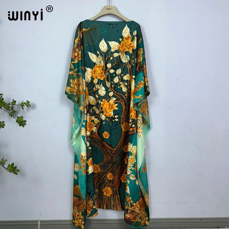 WINYI Dress Fashion Turkey Dresses Bohemia Print Dashiki Women Muslim Long Kaftan Summer Color African Dresses for Woman Vestido