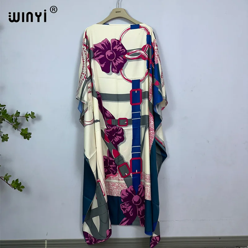 WINYI Dress Fashion Turkey Dresses Bohemia Print Dashiki Women Muslim Long Kaftan Summer Color African Dresses for Woman Vestido