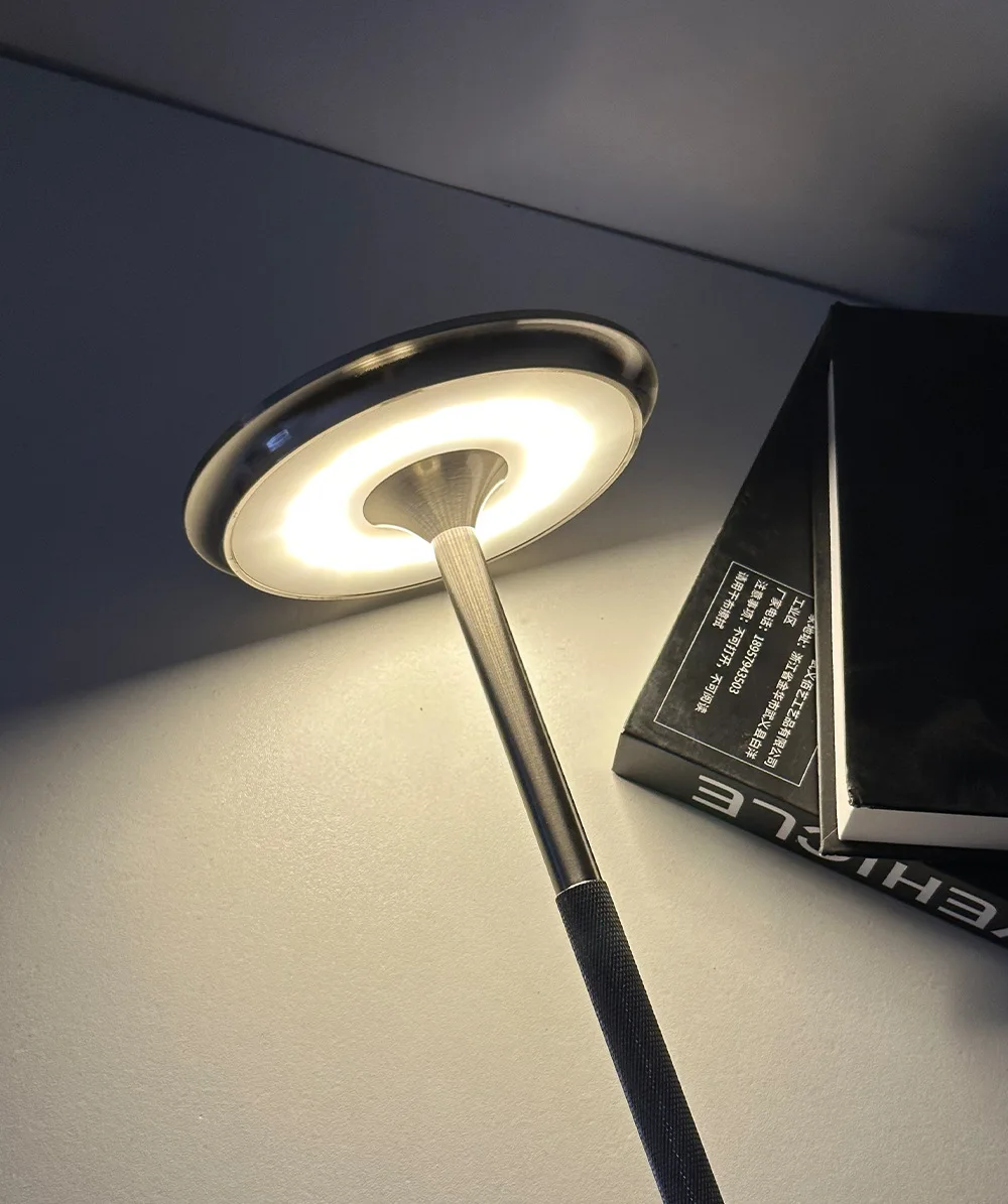 Aluminum Alloy Simple Decorative Lamp LED Night Light Infinitely Dimmable Atmosphere Retro Portable Rechargeable Touch Desk Lamp